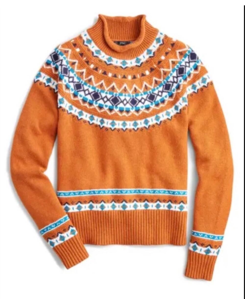J. Crew Fair Isle Rollneck Sweater in Adobe Multi